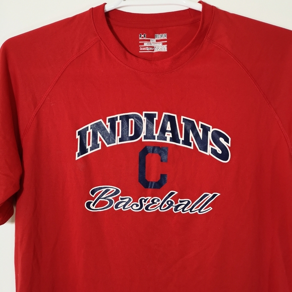 Under Armour  MLB Cleveland Guardians Baseball  Men's T-Shirt  Red  Size M - Picture 2 of 10